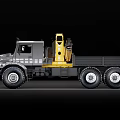 Mercedes-Benz Gray Utility Vehicle with Yellow Crane and Heavy Duty Off-Road Tires