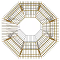 Octagonal Pergola Design With Metal Grid Frame and Central Circular Opening Architectural Structure View