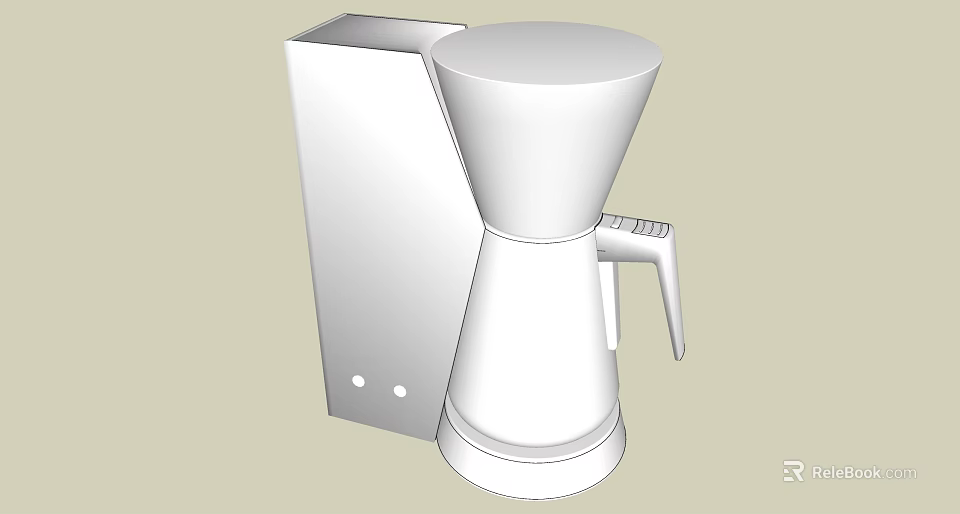 Sleek White Coffee Maker Daily Use Appliance With Packaging Box For Home Kitchen 3d model 