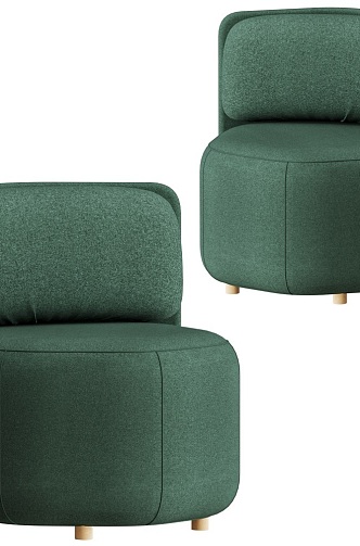 Hex Nordic Casual Single Green Sofa 18 3d model