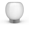 Elegant Spherical White Floor Lamp With Silver Base And Modern Design