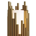 Modern Gold Wall Lamps With Thin Vertical Metal Strips For Interior Decor 3d model