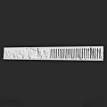 White Carved Strip With Figure Animal Relief And Vertical Lines Design