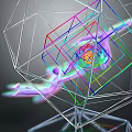 Cartoon Scene With Colorful Geometric Lines Vibrant Core And Glowing Dynamic Elements 3d model