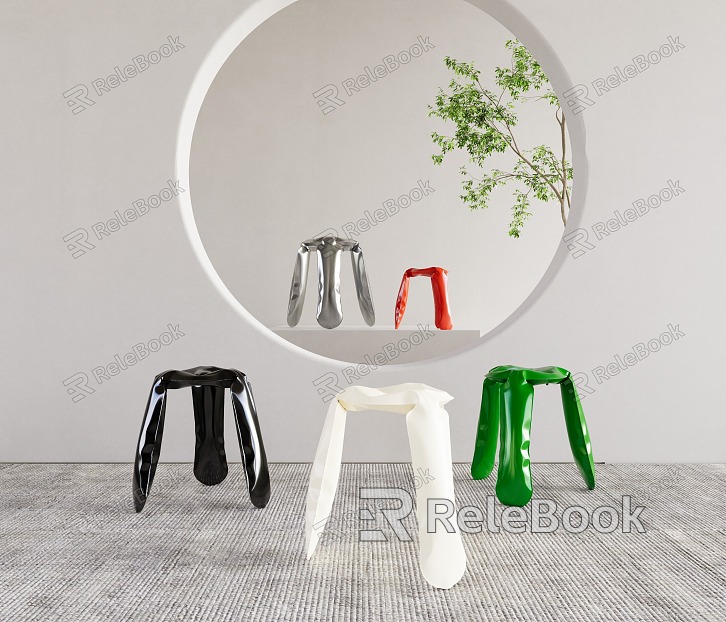 zieta art mirror polished stool model