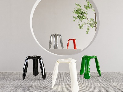 zieta art mirror polished stool model