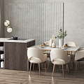 Modern Dining Table and Chair Combination Nakajima Dining Table and Chair Combination 3d model