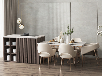 Modern Dining Table and Chair Combination Nakajima Dining Table and Chair Combination 3d model