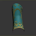Turquoise Decorative Objects With Intricate Gold Patterns And Symmetrical Design