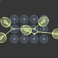 Branching Bubble Chandelier with Transparent Glass Shades and Modern Artistic Design