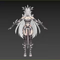 Mythical Woman In Intricate Armor With Ornate Headdress And Long Flowing Purple Hair