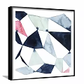 Four Geometric Watercolor Paintings as Abstract Wall Art with Colorful Shapes