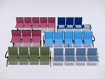 Colorful Public Chairs With Modern Design For Public Spaces And Waiting Areas 3d model