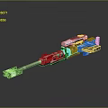 Long Range Futuristic Weapon With Modular Mechanical Components And Metallic Finish 3d model