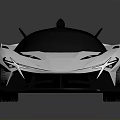 White Futuristic Supercar With Sleek Aerodynamic Design Sporty Styling And Alloy Wheels