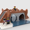 Lego toy building blocks bridge arch bridge winter bridge 3d model