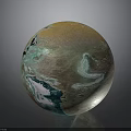 Colorful Planet Surface With Textured Terrain Glowing Blue Regions And Icy Patches