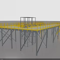 Industrial Platform Equipment Featuring Yellow Guardrails And Reinforced Metal Frame Structure
