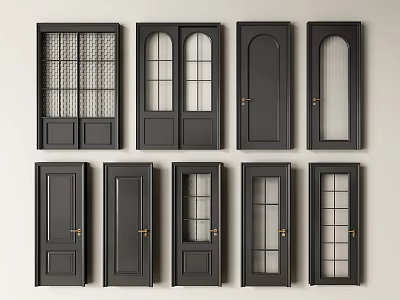 French Door Retro Door Double Door Single Door Glass Door Swing Door Kitchen Door Bedroom Door 3d model