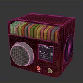 Vintage Red Wooden Radio With FM Tuning Knob And Front Grill Design