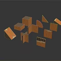 modern cardboard pixel cardboard voxel cardboard 3d model