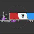 Electric Toy Truck Building Block Style With Colorful Container Red Blue White And Purple Wheels