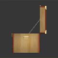 Open Wooden Box with Orange Lining Triangle Star Emblem Eagle Design and Badges