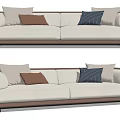 Modern Double Sofa Leather Double Sofa Multiplayer Sofa 3d model