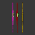 Various Decorated Assault Rifles Featuring Colorful Patterns Custom Paint and Wooden Stocks