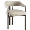 Modern Upholstered Accent Chair With Tufted Seat Padded Armrests And Metal Legs Design