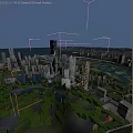 Aerial Urban Planning Featuring Modern High Rise Buildings And Waterfront Cityscape