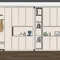 Modern Shoe Cabinet Simple Cream Shoe Cabinet 3d model