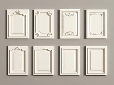 White Cabinet Door Panels With Various Styles 3d model