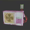 Old Rusty Computer Tower With Cooling Fan And Power Cable 3d model