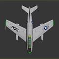 U.S. Air Force Airplane Model Featuring White Body Green Nose And Blue Star Emblem