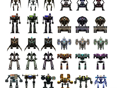Smart Machines Collection With Various Robotic Designs And Mechanical Features 3d model