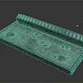 Green Decorative Component With Textured Edge And Embossed Surface Patterns