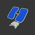 Detailed Satellite Model With Blue Solar Panels White Body And Structure