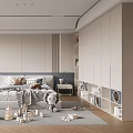 Modern Minimalist Kids Bedroom With Toys And Storage