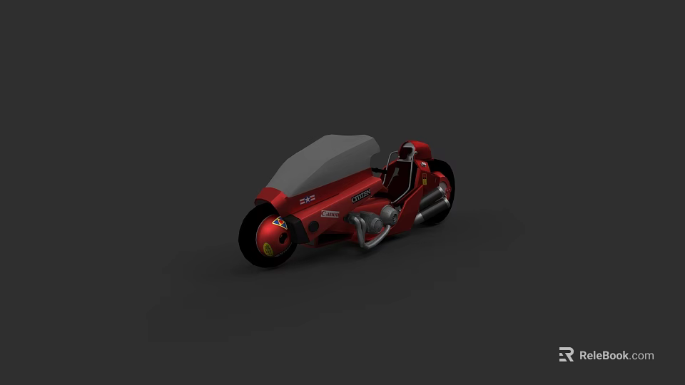 Stylish Red Motorcycle With Gray Windshield Sleek Design And Black Wheels 3d model 