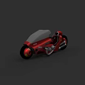 Stylish Red Motorcycle With Gray Windshield Sleek Design And Black Wheels