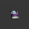 Purple Casual Sports Shoes With Blue Green Stripes White Sole And Purple Shoelaces