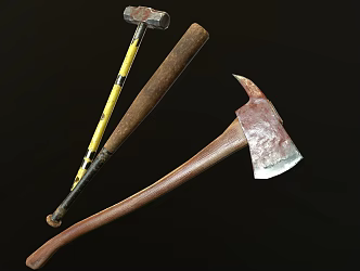 Hammer Axe Tools Hammer Tools Hardware Axe Hammer Baseball Stick Cabinet Metal 3d model