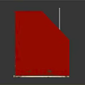 Creative Red Themed Studio Furniture Setup With Easel Worktable Shelves And Storage