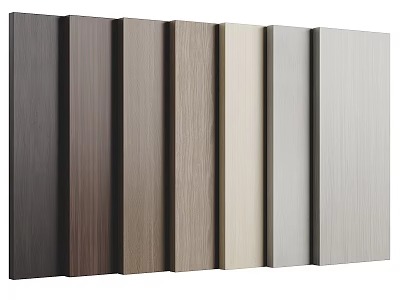 Assorted Colored Panel Components With Wood And Metal Textures For Interior Use 3d model