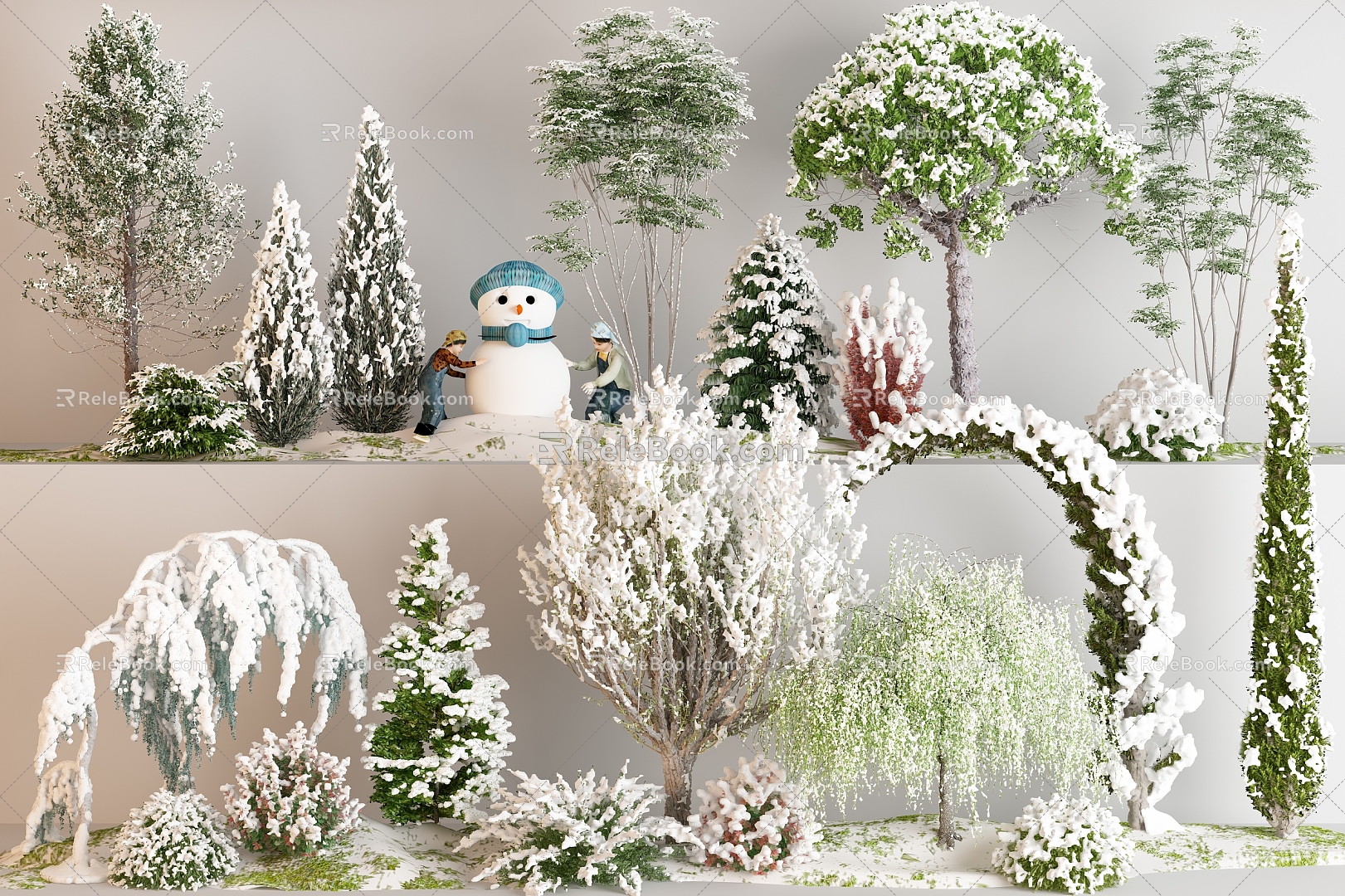 Winter Trees Winter Trees Landscape Trees Snow Trees Cedar Trees Dead Trees Decuduous Trees 3d model