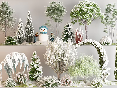 Diverse Garden Trees With Evergreen Deciduous and Ornamental Varieties 3d model
