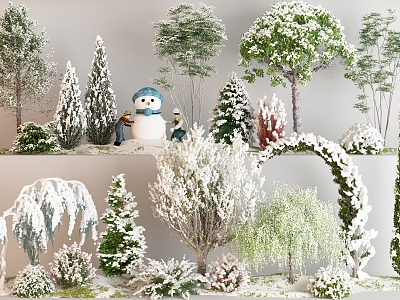 Winter Trees Winter Trees Landscape Trees Snow Trees Cedar Trees Dead Trees Decuduous Trees 3d model