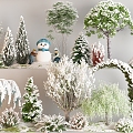 Winter Trees Winter Trees Landscape Trees Snow Trees Cedar Trees Dead Trees Decuduous Trees 3d model