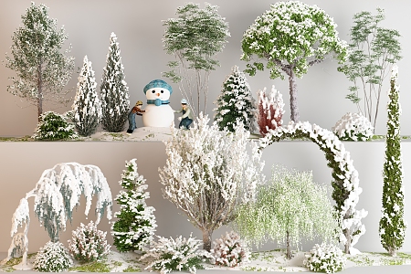 Winter Trees Winter Trees Landscape Trees Snow Trees Cedar Trees Dead Trees Decuduous Trees 3d model